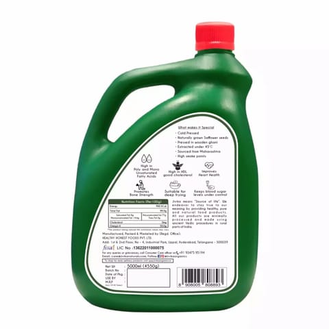 Jivika Naturals Cold Pressed Pure and Natural Safflower Oil 5L