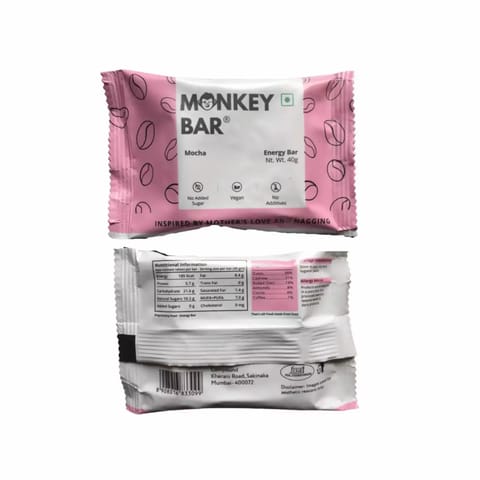 Monkey Bar Vegan Energy Bars MOCHA Pack of 10