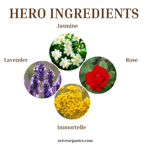 Orive Organics Four flowers jasmine, lavender, rose and immortelle Facial Mist 100ml