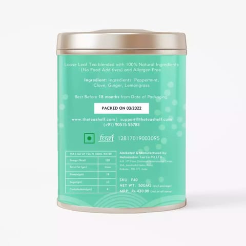 The Tea Shelf Detox Peppermint Herbal Tea 50gm