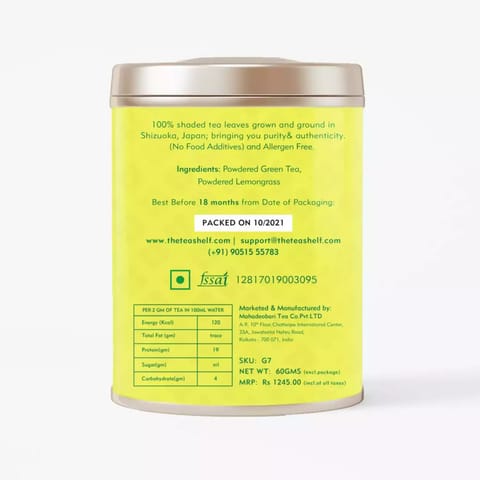The Tea Shelf Lemongrass Matcha Green Tea 30gm