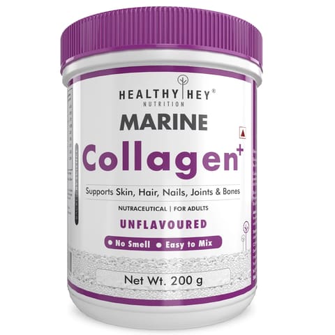 HealthyHey Nutrition Marine Collagen Powder Type1 Collagen (Unflavoured, 200 gms)