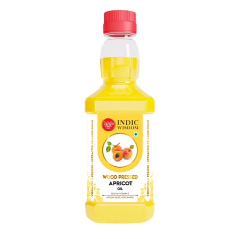 IndicWisdom Wood Pressed Apricot Oil 200 ml (Cold Pressed - Extracted on Wooden Churner)