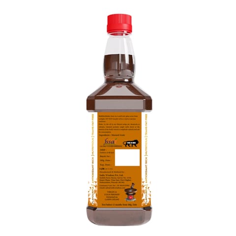 IndicWisdom Wood Pressed Mustard Oil 1 Liters (Cold Pressed - Extracted on Wooden Churner)