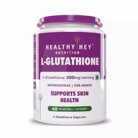 HealthyHey Nutrition Glutathione  Support Skin Health  Vegetarian Source  300mg  60 Veg Capsules