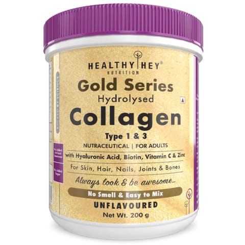 Healthy Hey Nutrition Collagen Gold Series with Hyaluronic Acid Unflavoured 200gm