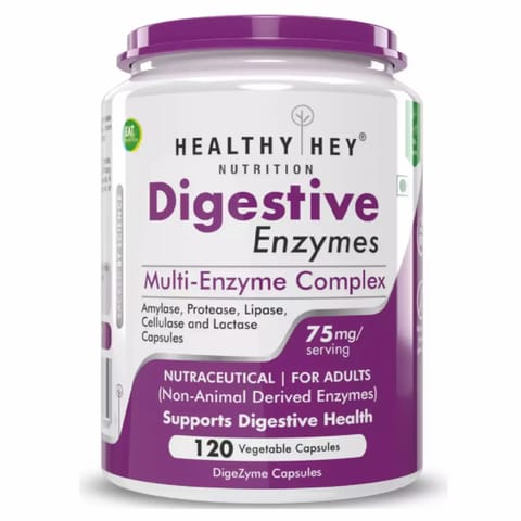 HealthyHey Nutrition Digestive Enzyme  Multi Enzyme Complex 120 Vegetable Capsules