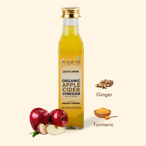 Praakritik Organic Apple Cider Vinegar with Ginger and Turmeric 250ml