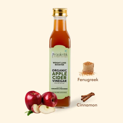 Praakritik Organic Apple Cider Vinegar with Fenugreek and Cinnamon 250 ml
