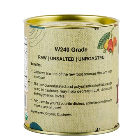 Praakritik Organic Whole Cashew W240 200gm