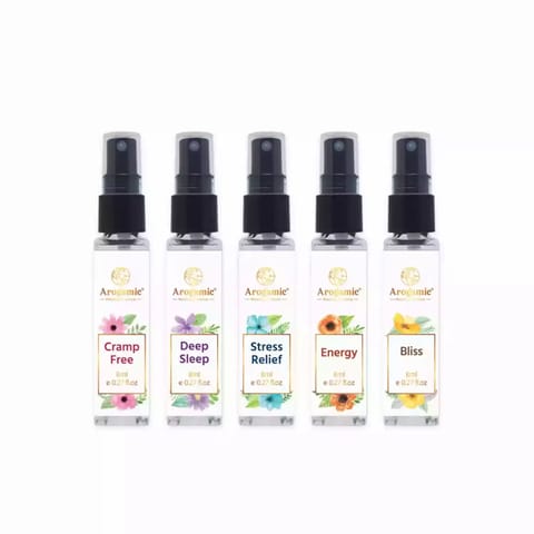Arogamic Aromatherapy Gift Pack of 5 Sprays 40ml 5x8ml