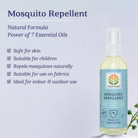 STEMVEDA Herbal Mosquito Repellent Spray with Pure Essential Oils 100ml