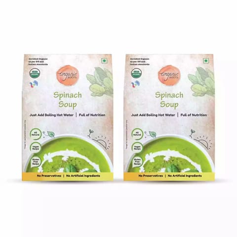 Organic Roots Spinach Soup Palak Instant Soup Packets Healthy Ready To cook Pack of 4 15gm each