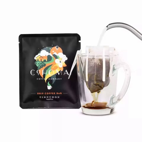 Cohoma Drip Coffee Bags Cinnamon Hazelnut Pack of 10 Bags