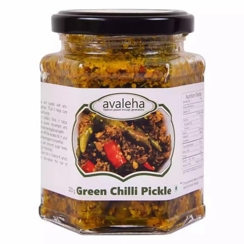 Avadata Organics Avaleha Green Chilli Pickle 220 g