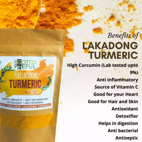 Rooted Peepul Pure Lakadong Turmeric Powder