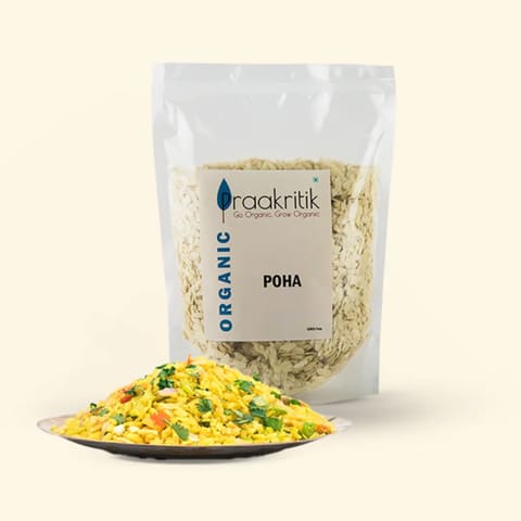 Praakritik Organic Poha 1 kg (500 gms each - Pack Of 2)