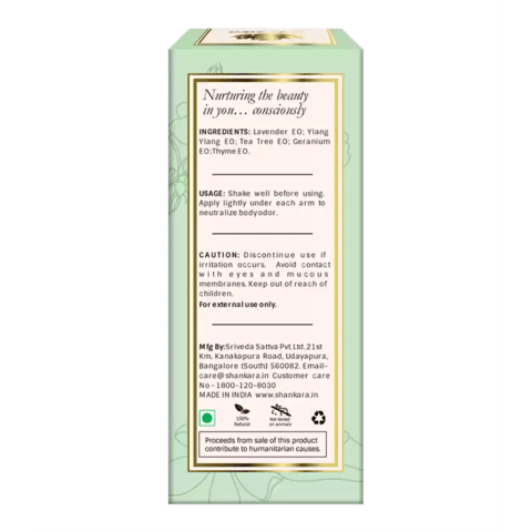 Shankara Aura Essential Oil Deodorant Geranium and Ylang Ylang 10ml