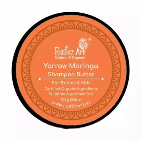 Rustic Art Yarrow Moringa Shampoo Butter For Babies  Kids 100 GMS