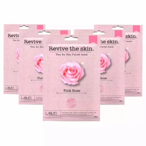 ECONBIO ROOTS Skin Brightening Pink Rose Facial Sheet Mask 23ml (Pack of 5)
