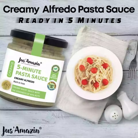 Jus Amazin 5 Minute Pasta Sauce Creamy Alfredo 200g