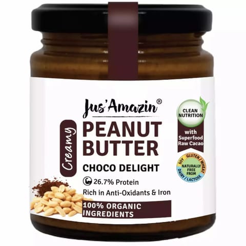 Jus Amazin Creamy Organic Peanut Butter Choco Delight 200g