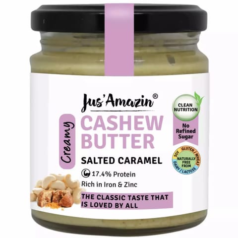 Jus Amazin Creamy Cashew Butter Salted Caramel 200g
