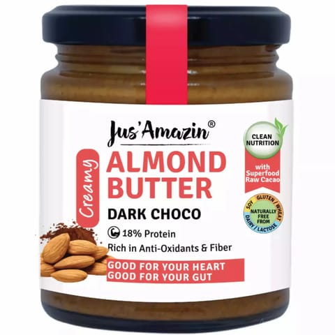 Jus Amazin Creamy Almond Butter Dark Choco 200g