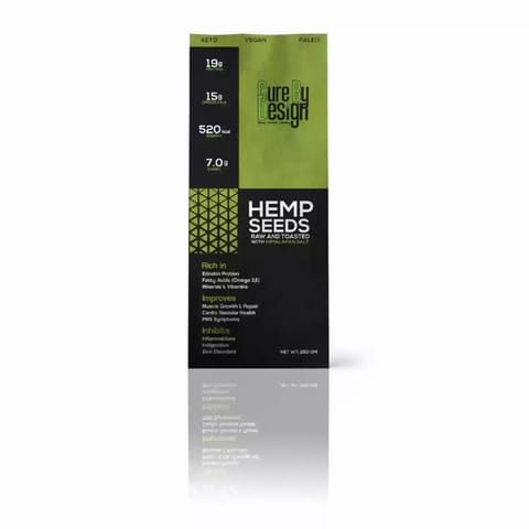 Cure By Design Hemp Seed Toasted with Pink Salt 250gm