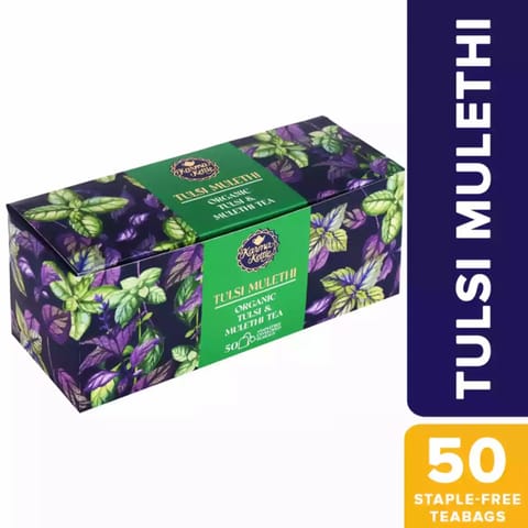 Karma Kettle Organic Tulsi Mulethi Herbal Tea (50 Teabags)