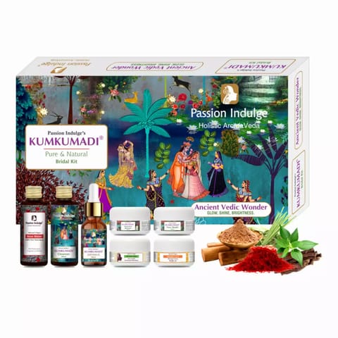 Passion Indulge Pure and Natural Kumkumadi Facial 7 star Kit for Anti Aging Glowing and Brightness