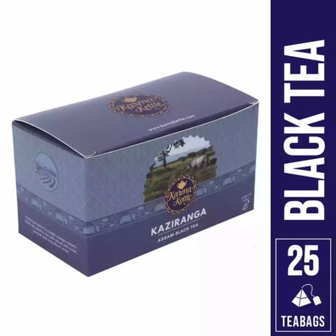 Karma Kettle Organic Premium Kaziranga Black Tea 25 Pyramid Teabags