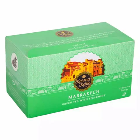 Karma Kettle Organic Marrakech Moroccan Mint Green Tea 25 Pyramid Teabags