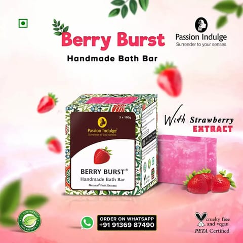 Berry Burst Handmade Natural Bath Bar Soap | Vegan & Natural - PACK OF 3