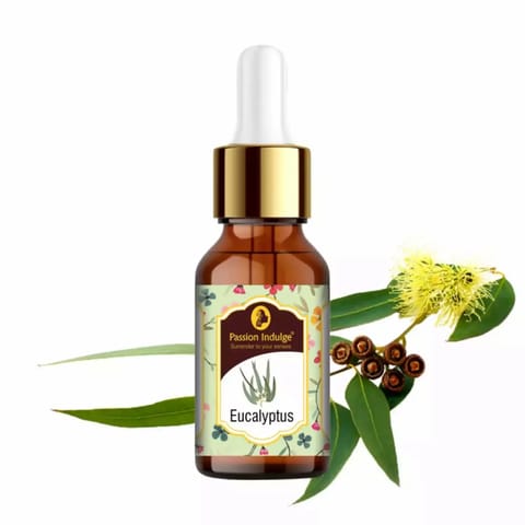 Passion Indulge Natural Eucalyptus Pure Essential Oil for Skin Eruptions, Acne & Dandruff 10ml