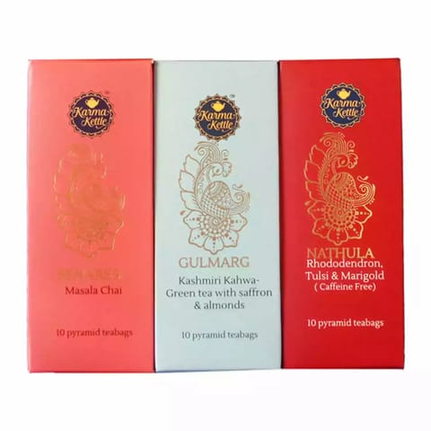 Karma Kettle Mystical India Tea Gift Box 30 Pyramid Teabags