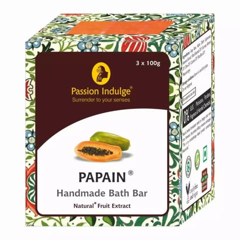 Passion Indulge Papain Papaya Handmade Natural Bath Bar PACK OF 3
