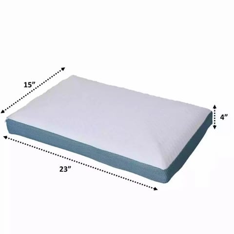 UrbanBed Memory Foam Pillow with Ultrafresh Treated Removable Cover Teal and White