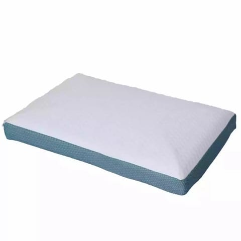 UrbanBed Memory Foam Pillow with Ultrafresh Treated Removable Cover Teal and White