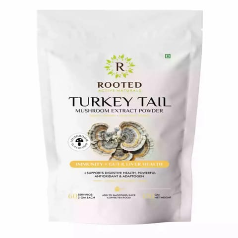Rooted Active Naturals Turkey Tail Mushroom Extract Powder 120gm
