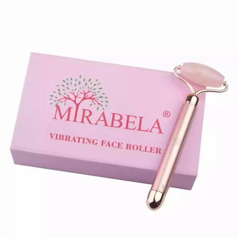 Mirabela Vibrating Face Roller Electric Massager Rose Quartz