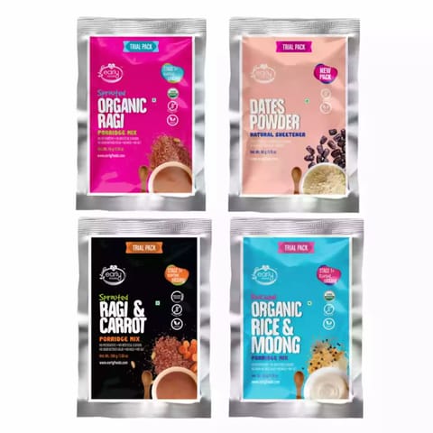 Early Foods and Stage 1 Trial Pack Combo  Organic Fresh Porridge Mixes  50g each X 3
