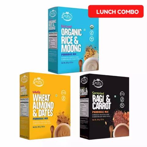 Early Foods and Combo of 3 Organic Millet Porridges  Lunch Cereal Combo for Kids