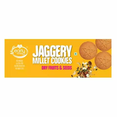 Early Foods and Pack of 6 Dry Fruit and Seeds Jaggery Cookies