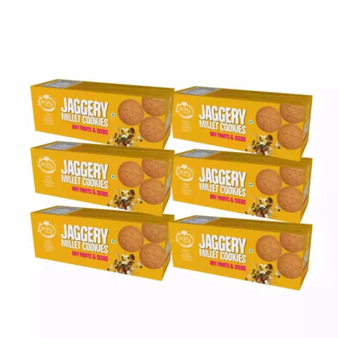 Early Foods and Pack of 6 Dry Fruit and Seeds Jaggery Cookies