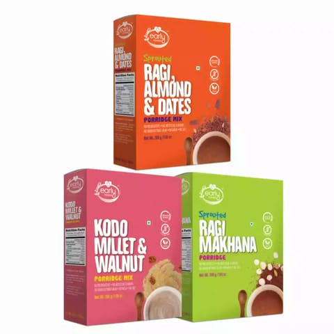 Early Foods and Combo of 3 Organic Millet Porridges  Dinner Cereal Combo for Kids