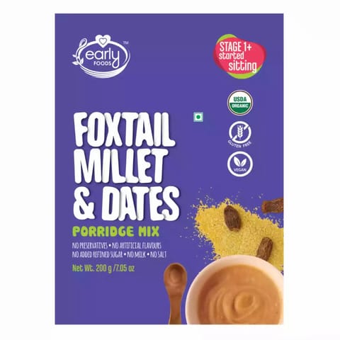 Early Foods Organic Foxtail Millet and Dates Porridge Mix (200g)