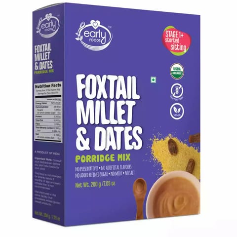 Early Foods Organic Foxtail Millet and Dates Porridge Mix (200g)