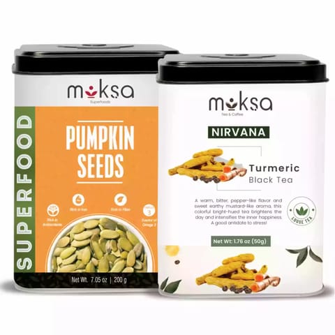 Moksa Pumpkin Seeds and Turmeric Tea Immunity Kit 200 Gm + 50 Gm