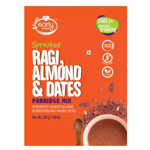 Early Foods Sprouted Ragi Almond and Date Porridge Mix (200g)